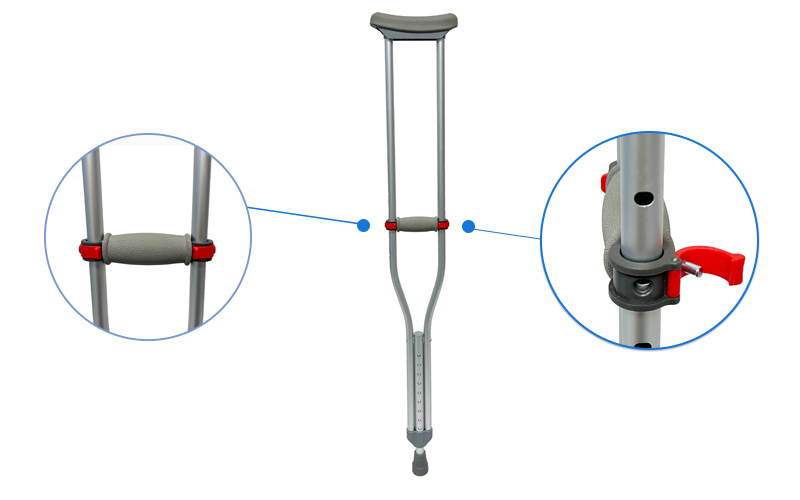 Adjustable axillary crutches