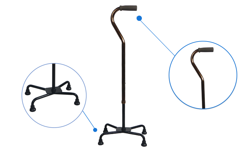 iron adjustable Quad Cane Wide Base