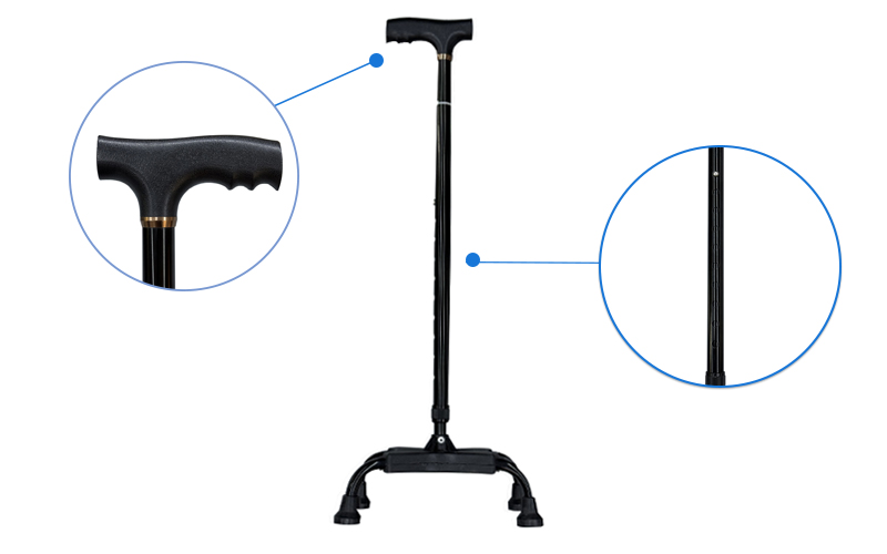 Quad Cane with Straight Handle