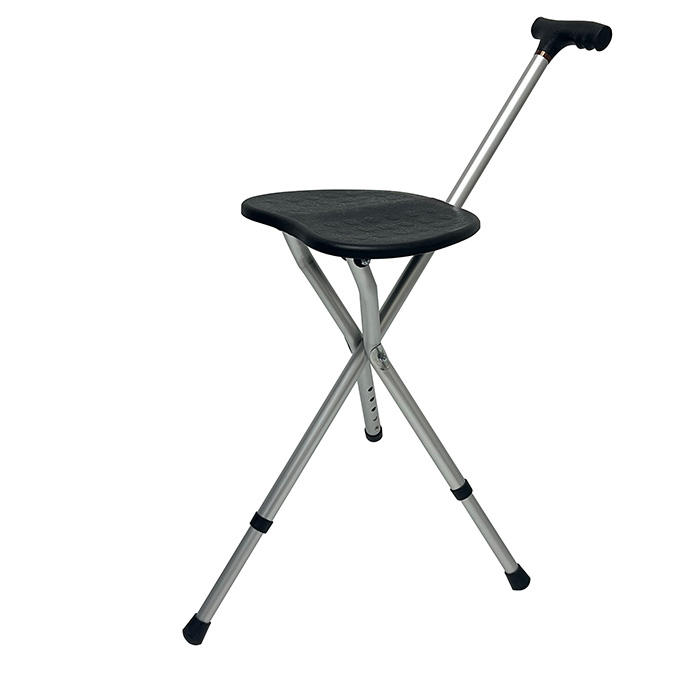 Aluminum folding cane with a seat