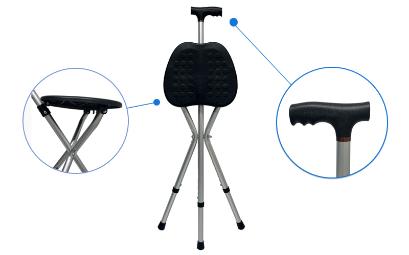 folding cane with a seat