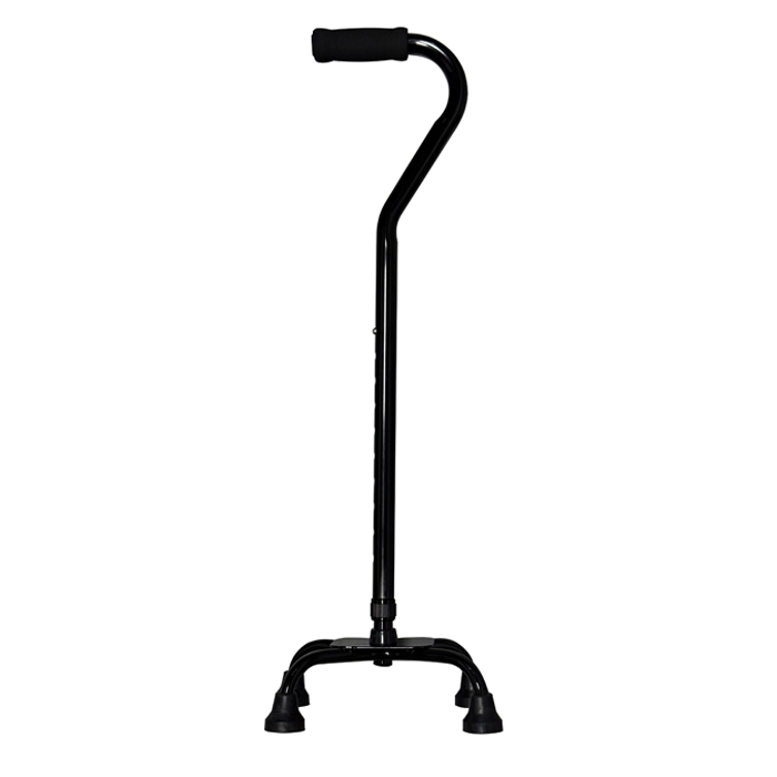 Ergonomic handle cane with a four-legged base