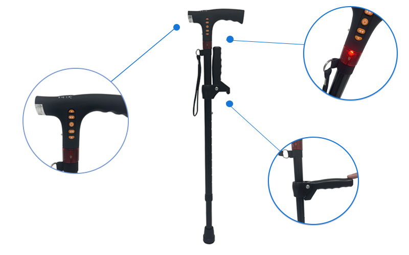 Multifunctional double grip cane