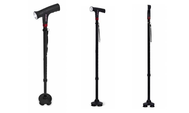 Aluminum Smart Illuminated Four-Legged Cane