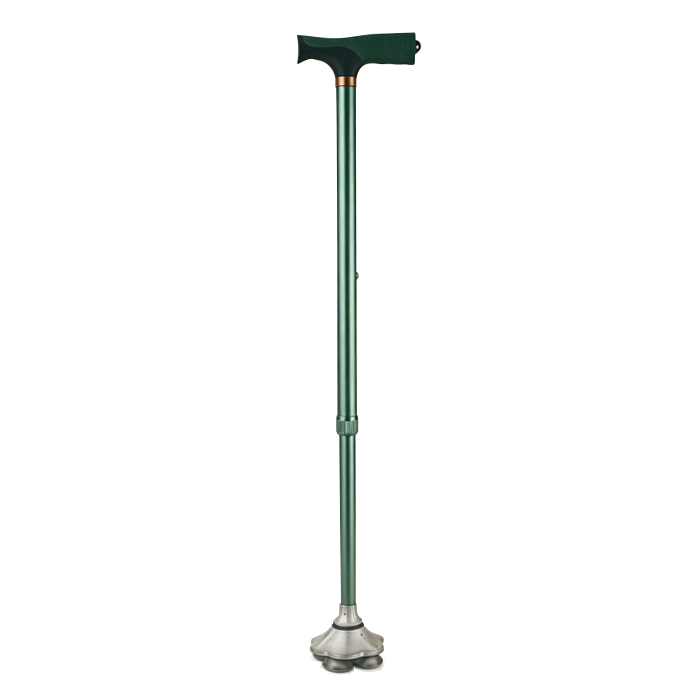 Rotary omnidirectional four-legged adjustable cane