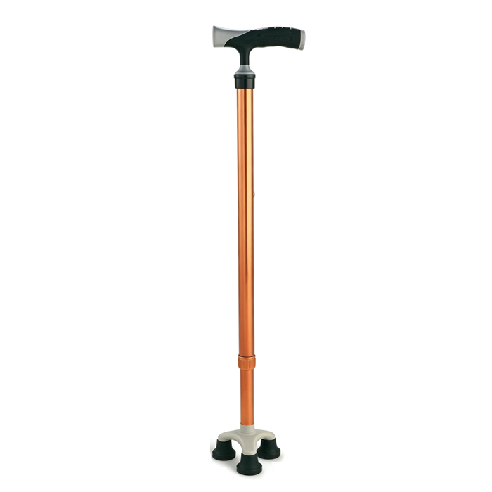 Adjustable three legged anti slip cane