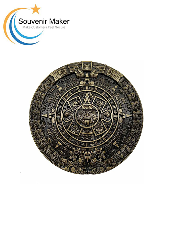 Přezka na opasek s mayským aztéckým kalendářem