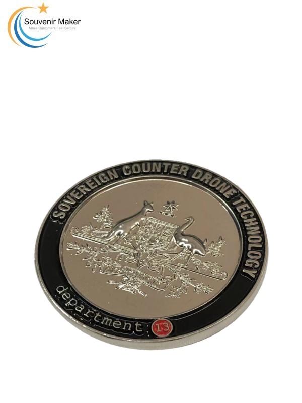 Bright Silver Finish Challenge Coin