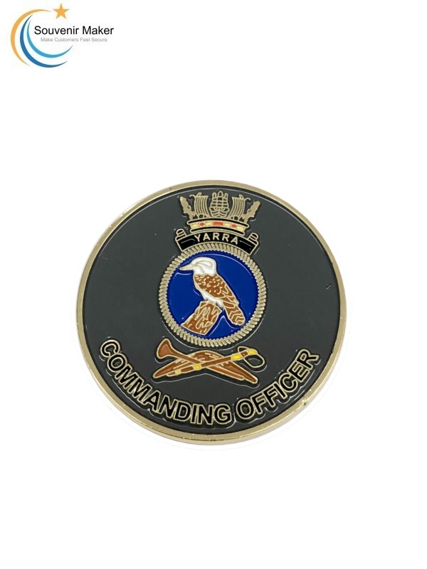 Bright Gold Finish Challenge Coin with 3D Engraving