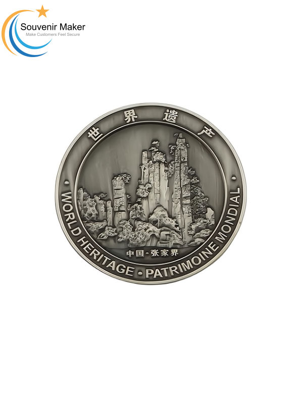 3D Antiek zilver Challenge Coin Custom Challenge Coin