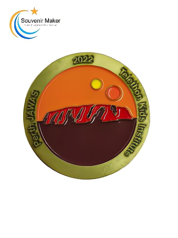 Challenge coins with soft enamel filling