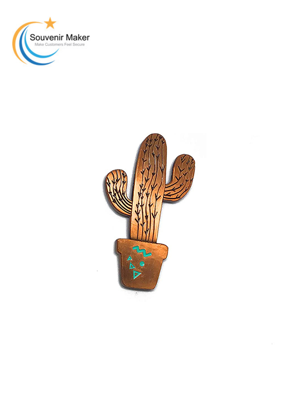 Kundenspezifischer Kaktus-Kühlschrankmagnet aus Metall