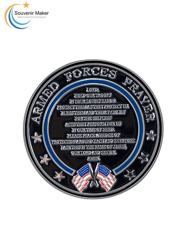 Bright SIlver Space Force Challenge Coin