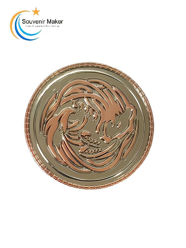 デュアルメッキの明るい銀と明るい銅の無色チャレンジコイン