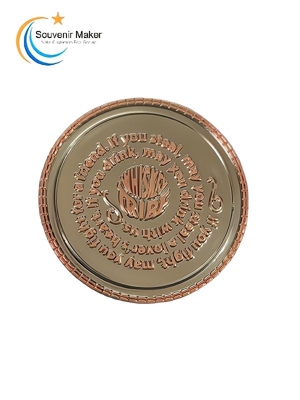Çift Kaplama Parlak Gümüş ve Parlak Bakır Renksiz Challenge Coin