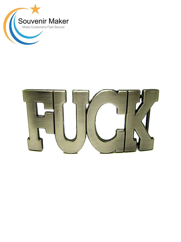 Fibbie per cinture in metallo per ragazzi casuali divertenti con lettera FK personalizzata MASOP