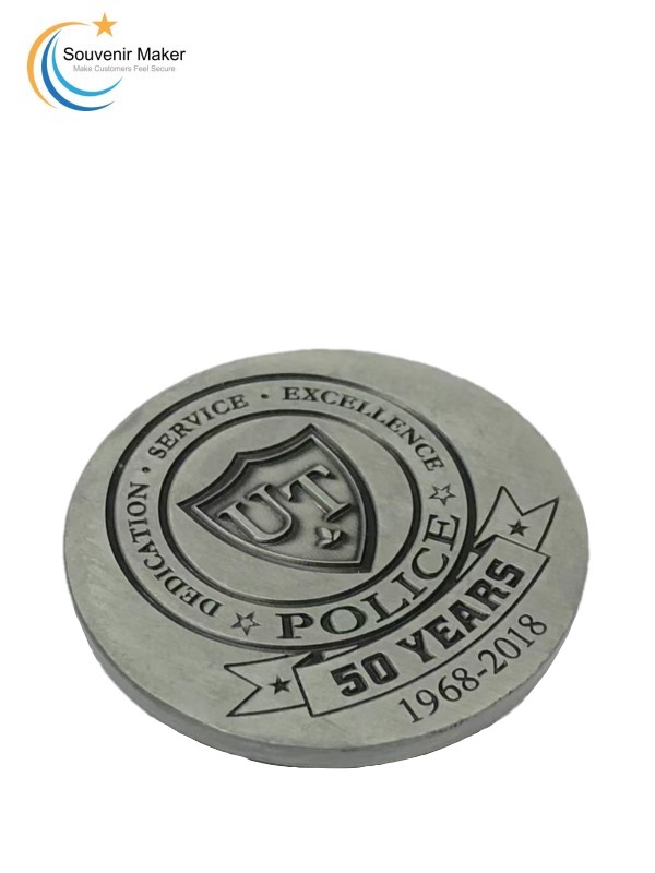 Изготовленная на заказ монета Испытание с античным серебряным покрытием и офсетной печатью