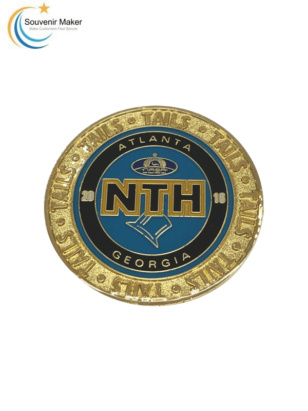 Bright Brass Coin with Epoxy Coating