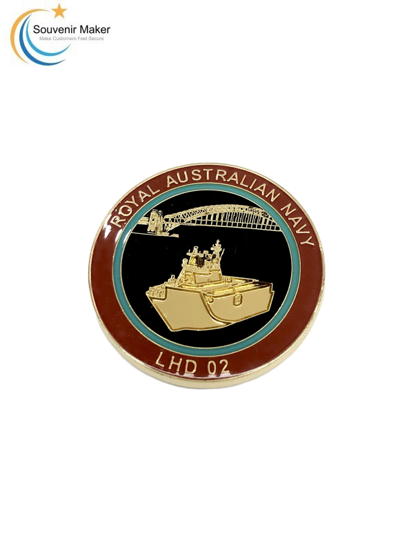 Imitation Gold Plating Challenge Coin with Hard Enamel