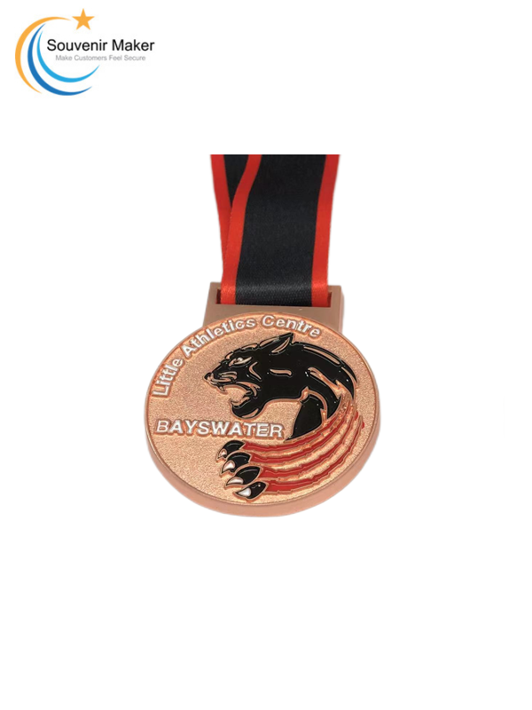 Heldere koperen Black Panther-medaille