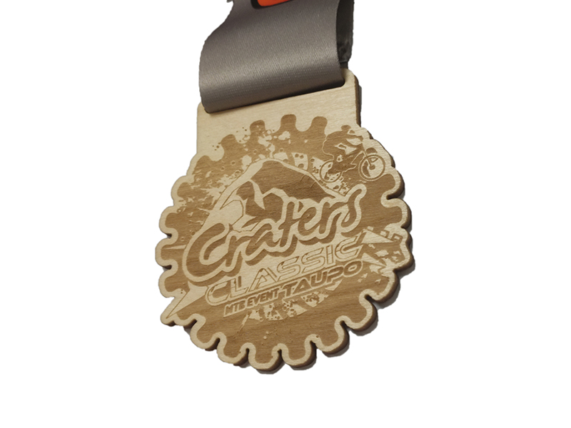 wooden race medals