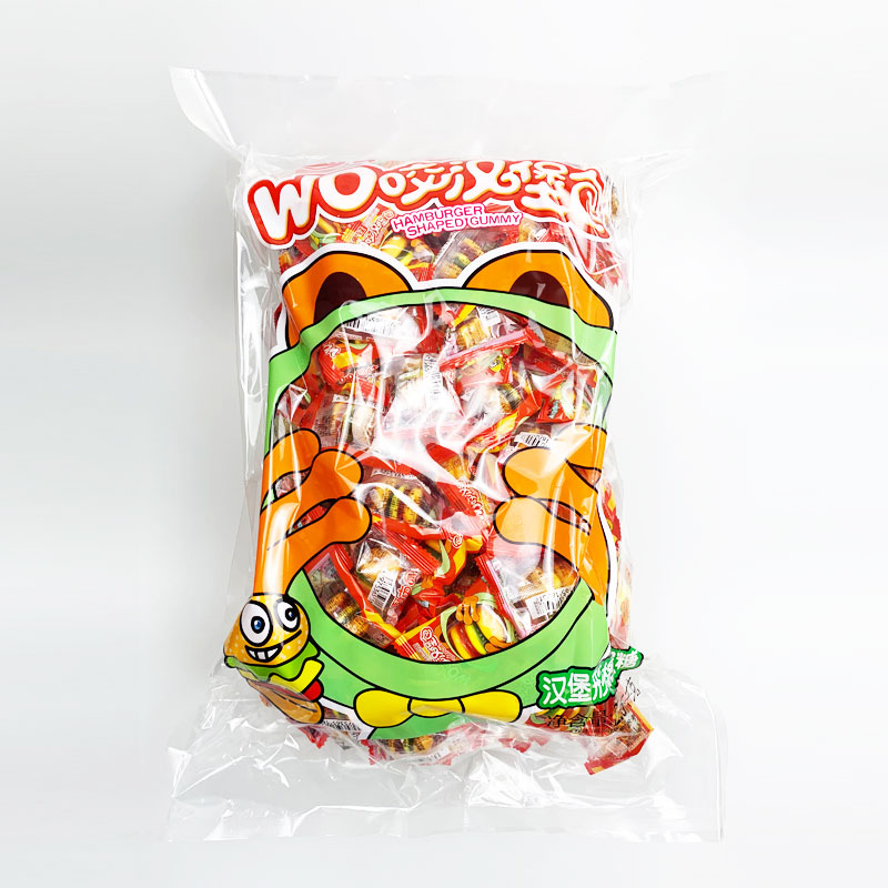 Hot selling Halal fruit flavor Cute hamburger Shaped Bulk Gummy Candy