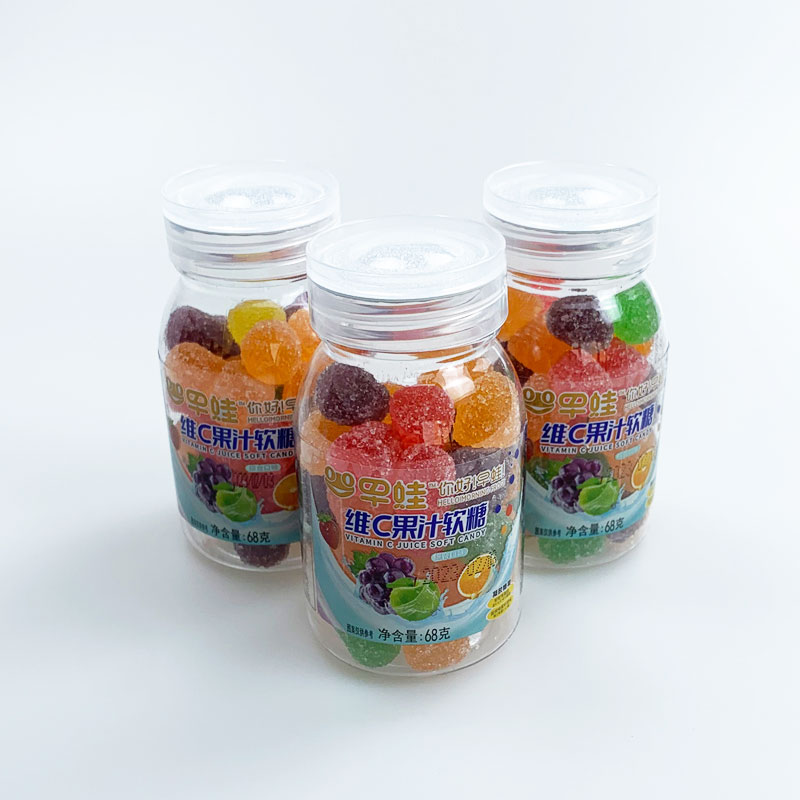 Vitamin c fruit juice soft gummy candy kid's health candy sugar coated jelly candy