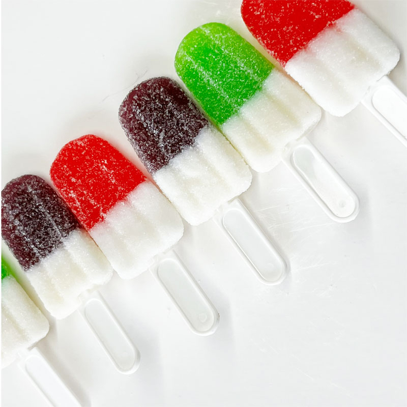 wholesale different flavors ice cream shape gummy jelly lollipop