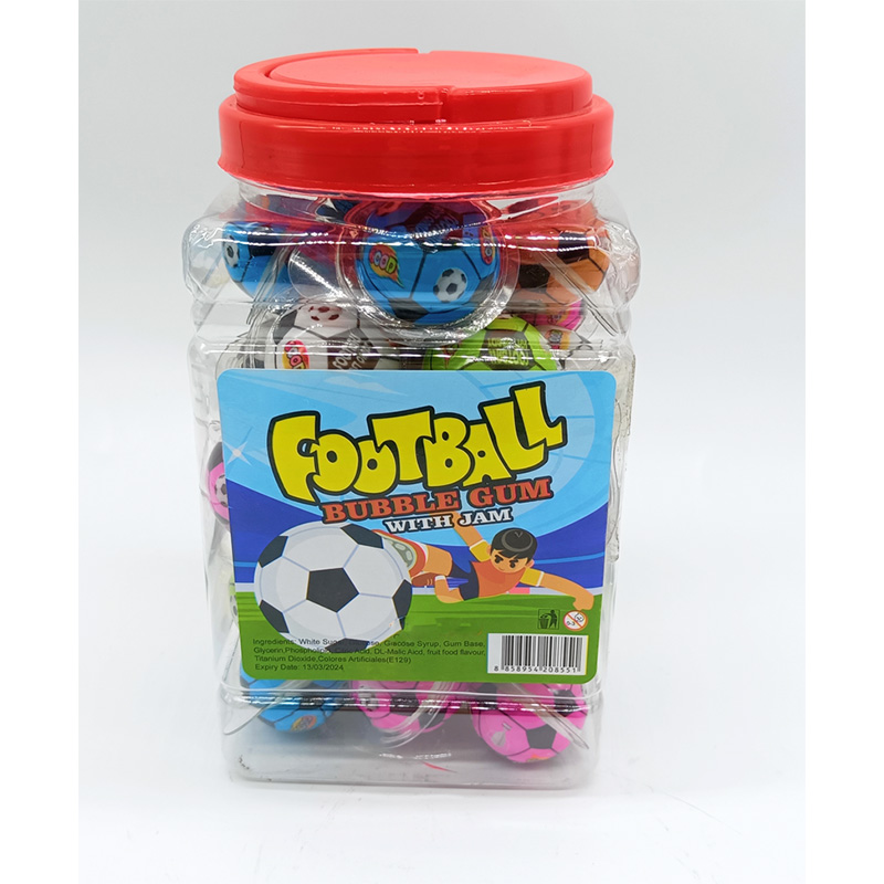 Bubble Gum Football Shape Jelly Jam Chewing Gum Jam Filled Bubble Gum