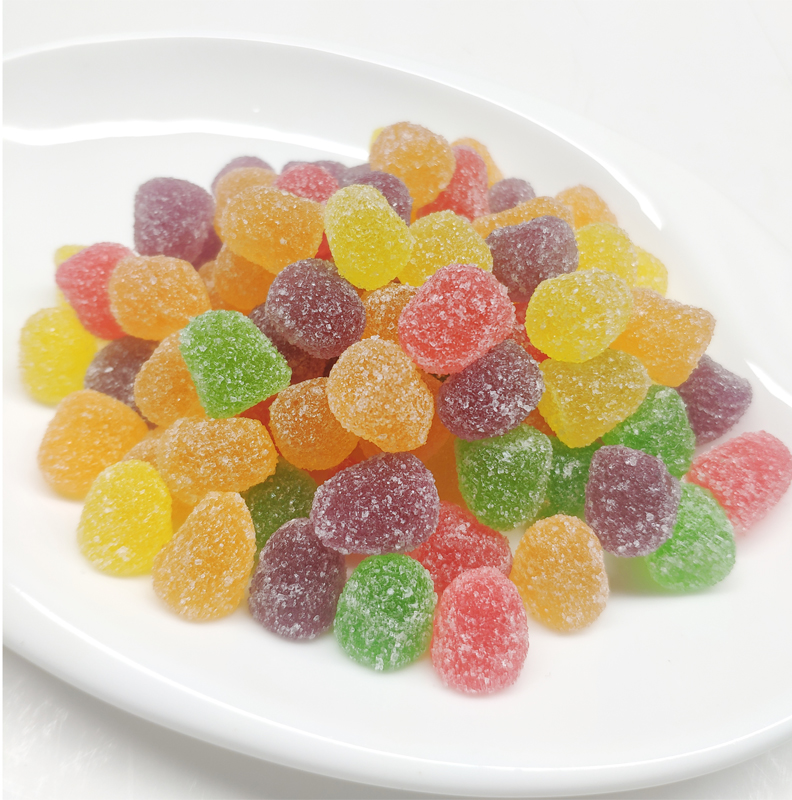 Sugar coated fruit gummy customized halal bulk sweets and gummy candy manufacturer