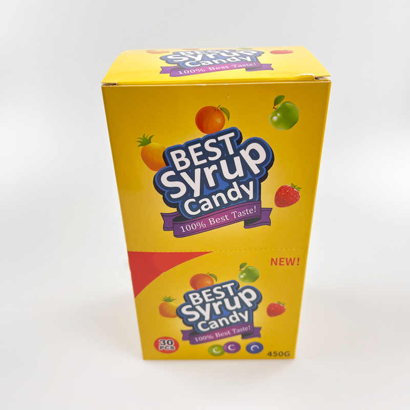 Colorful tasty sour syrup crispy shell friuty soft candy chewing candy