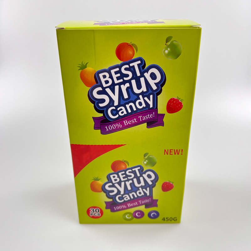 Colorful tasty sour syrup crispy shell friuty soft candy chewing candy