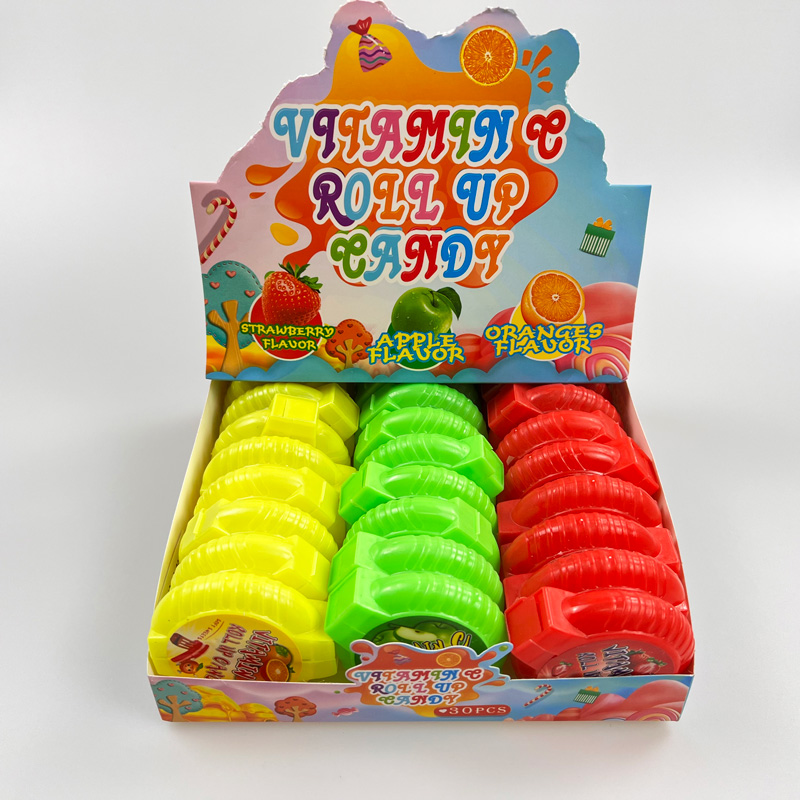 Sweet fruits flavor roll up soft candy yummy vitamin c gummy candy