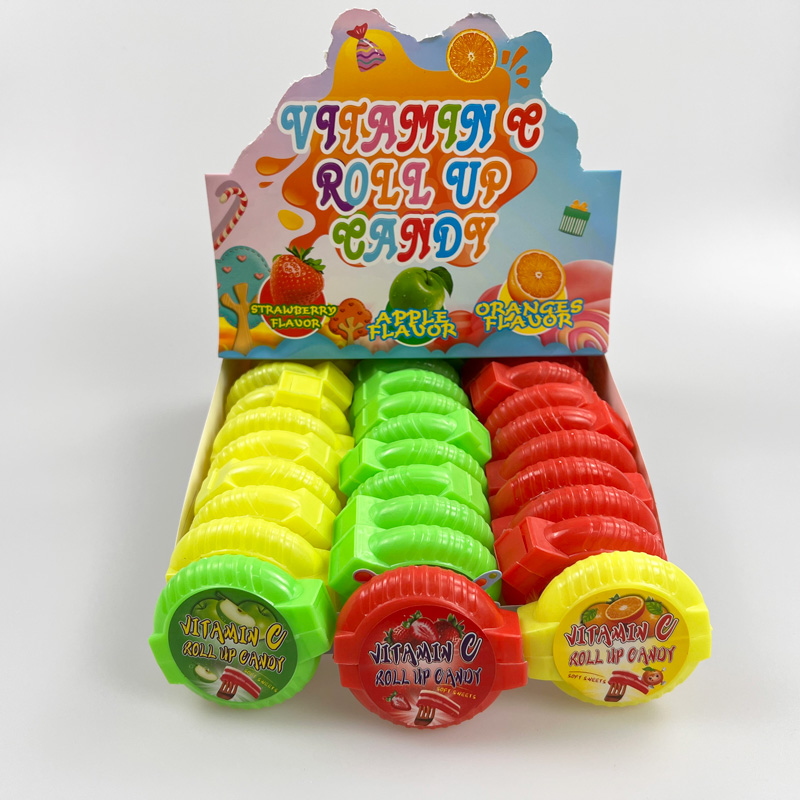 Sweet fruits flavor roll up soft candy yummy vitamin c gummy candy