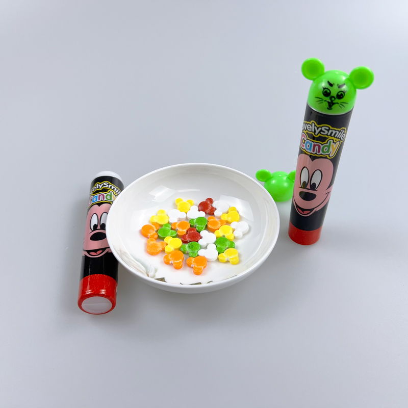 Mickey mouse shaped sweet colorful fruits flavor tablet candy hard candy pressed candy