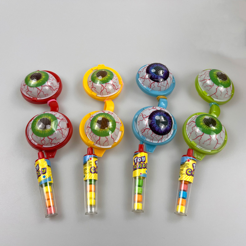 Surprised monster eyes toy glasses with multicolored fruity tablet candy toy candy