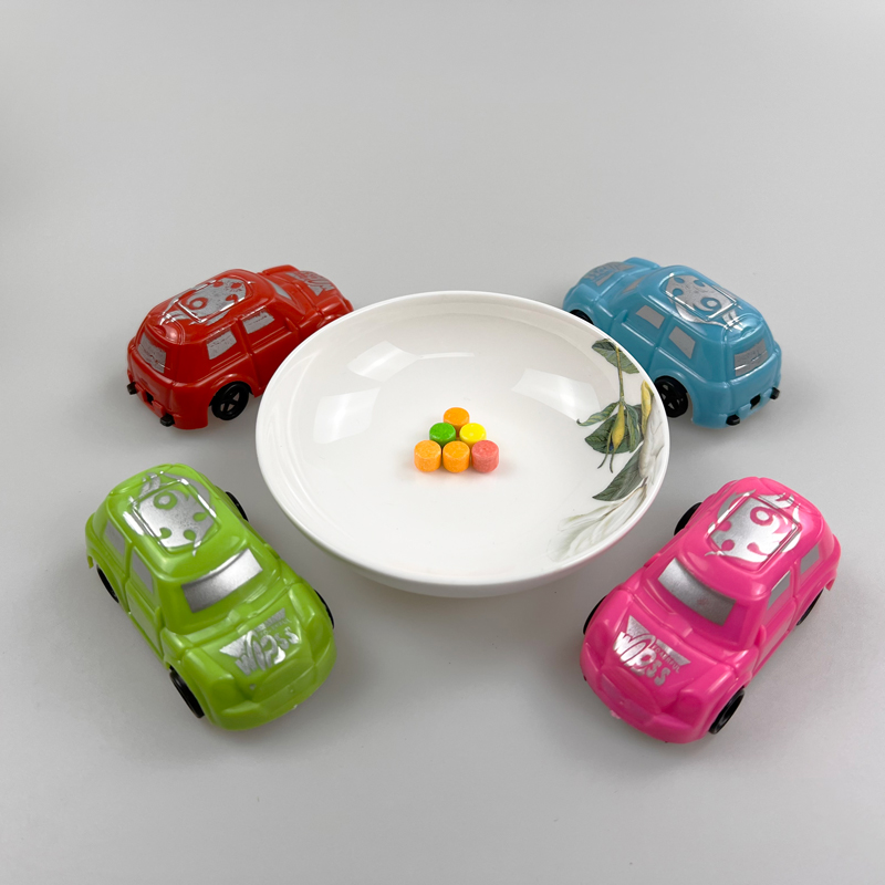 Kids favorite toy coupe car with multicolored fruity tablet candy toy candy