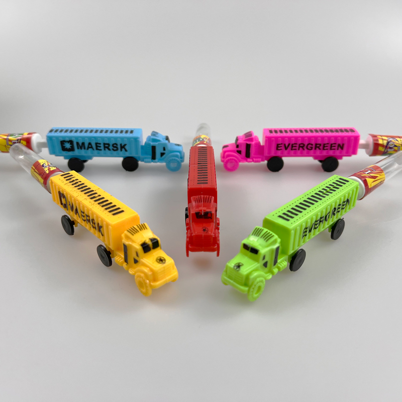 Car series toy container truck with colorful sweet tablet candy toy candy