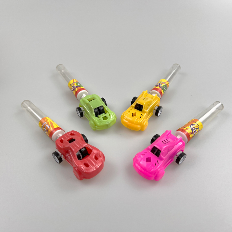 Racing car series two wheels toy car with multicolored fruits flavor tablet candy toy candy