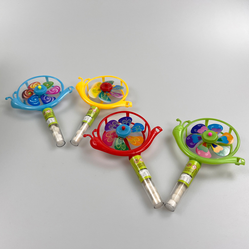 Animal series snail shape toy windmill with multicolored fruits flavor tablet candy toy candy