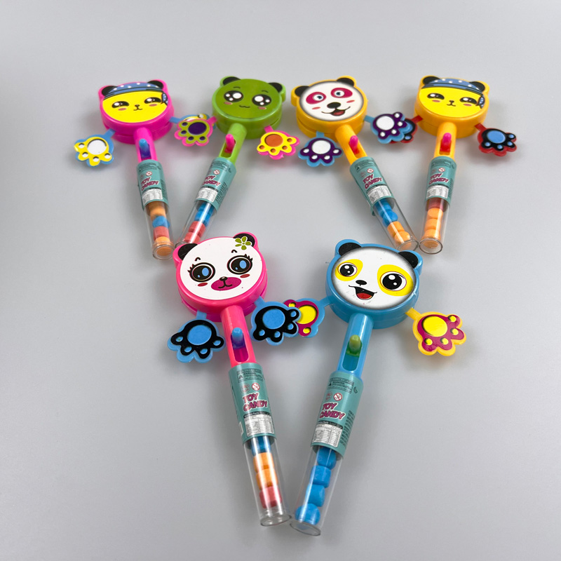 Animal series toy shake hands panda with multicolored sweet tablet candy toy candy