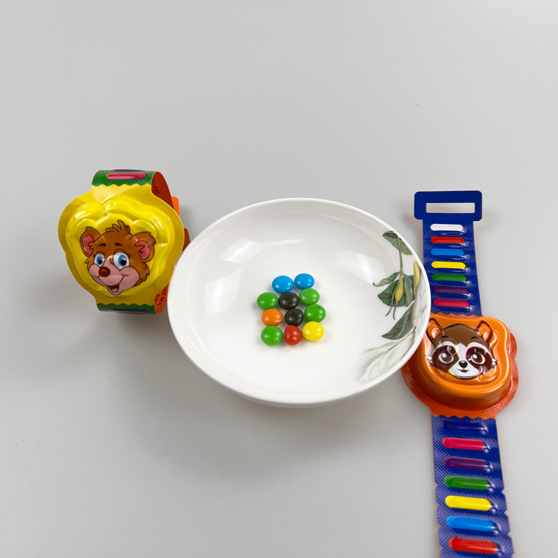 Watch shape with animal wrapper colorful chocolate beans