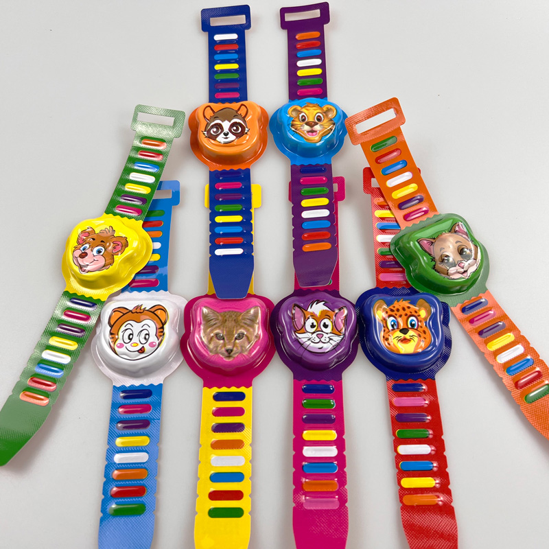 Watch shape with animal wrapper colorful chocolate beans