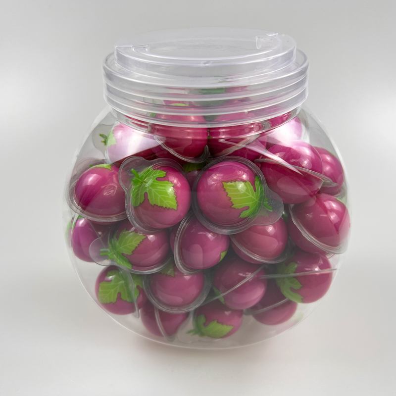 Fruit series grape shape 3d ball jam filled gummy candy soft candy