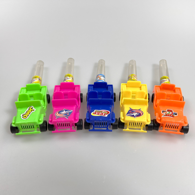 Car series colorful convertible toy jeep with mixed fruits flavor hard pressed candy