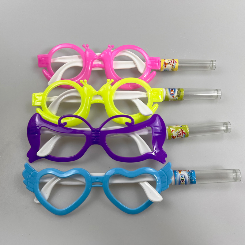 Wholesale Various Shape Toy Sunglasses with Multiple Colored Fruity Hard Pressed Candy