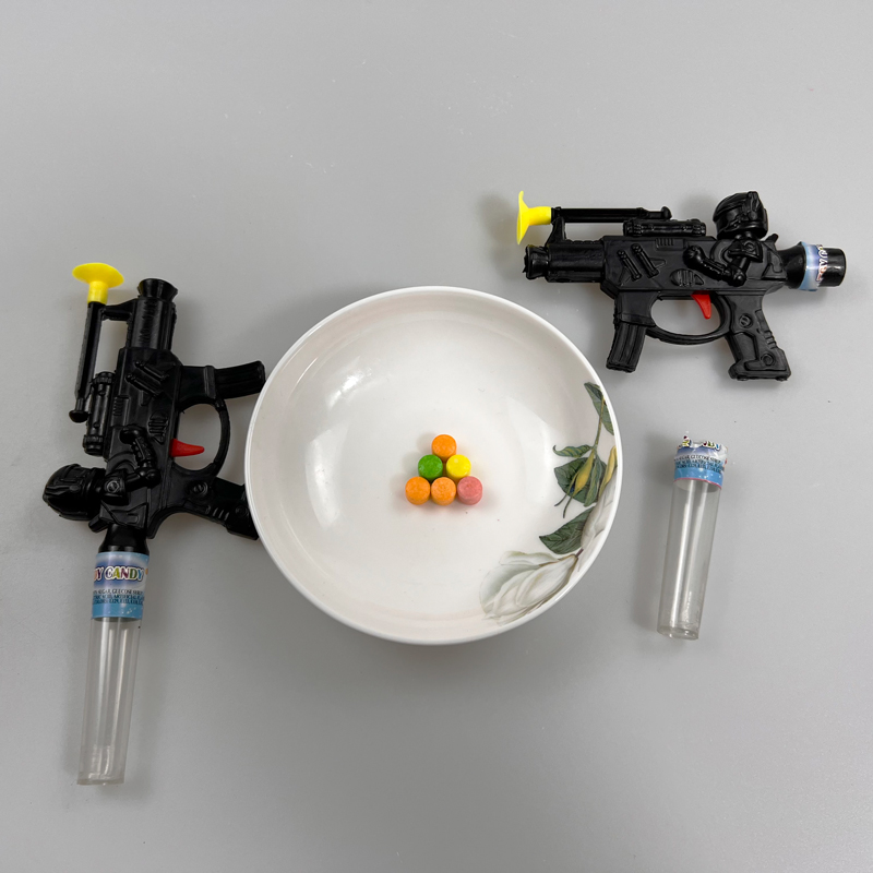 Wholesale Soldier Shooting Gun Toy with Colorful Fruits Flavor Hard Pressed Candy