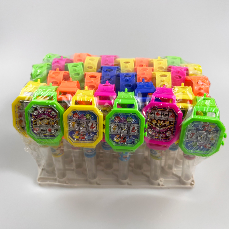 Kids Favorite Toy Watch with Maze and Multicolored Fruity Hard Pressed Candy