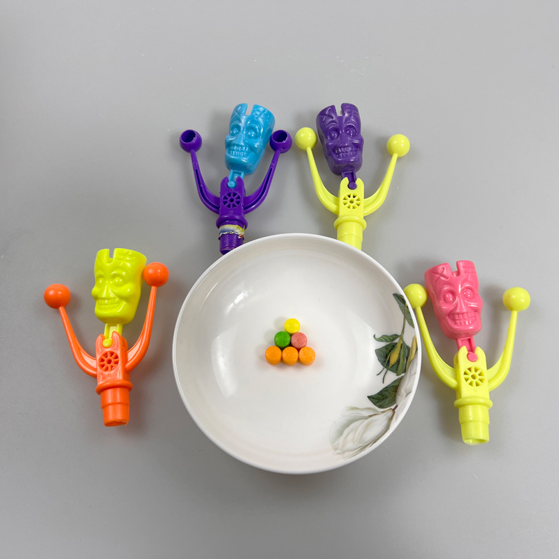 Funny Skeleton Shaking Bell Toy with Colorful Fruity Hard Pressed Candy