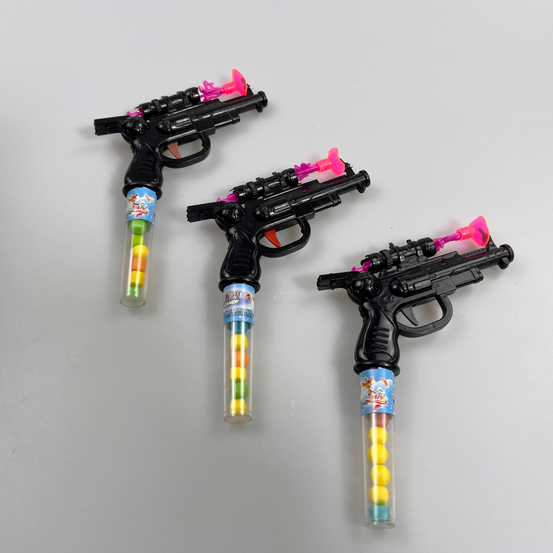 Kids Favorite Toy Pistol with Whistle and Colorful Fruits Flavor Hard Candy